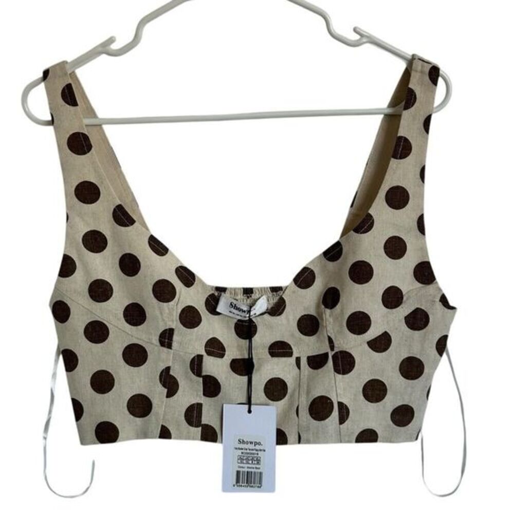Showpo Cream and Brown Polka Dot Crop Top